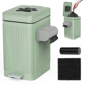 Dog Poop Trash Can for Outside & Indoor, 5L/1.3Gal Small Pet Waste Bin with Odor